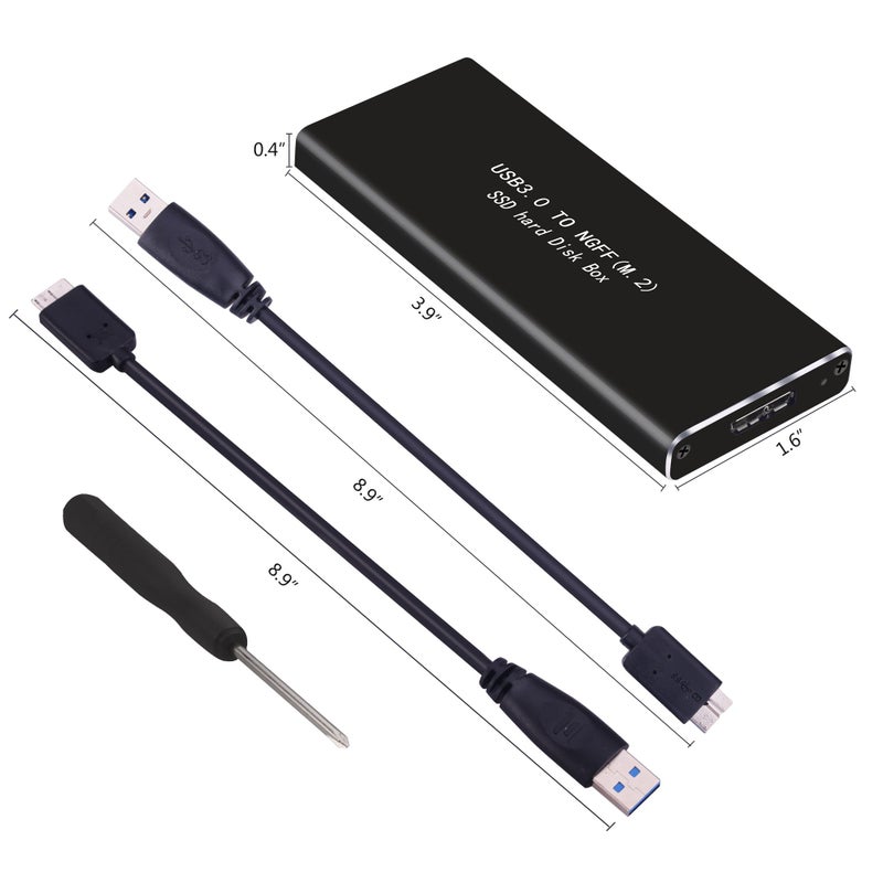 HIGHFINE M.2 SATA SSD to USB 3.0 External SSD Reader Converter Adapter Enclosure with UASP, Support NGFF M.2 2280 2260 2242 2230 SSD with Key B/Key B+M(Can't Fit for PCIe NVMe/PCIe AHCI with Key M) - Image 2